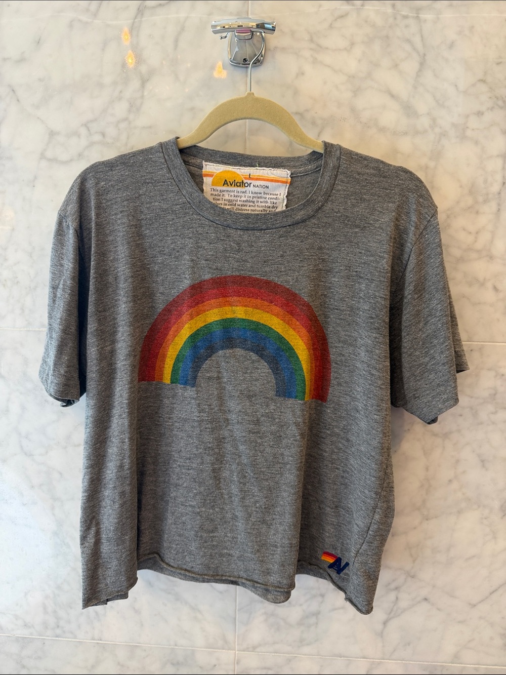 Aviator Nation BOYFRIEND TEE - HEATHER
GREY, size L